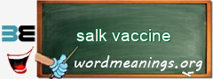 WordMeaning blackboard for salk vaccine